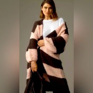 Anthropologie Long Striped Cardigan
